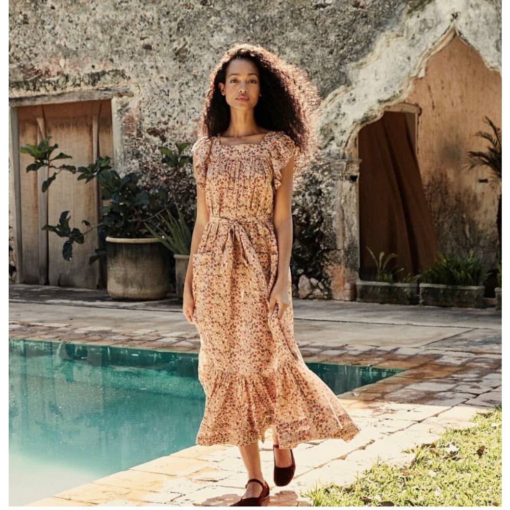 DOEN Sonnet Dress in Pink Valley Floral M